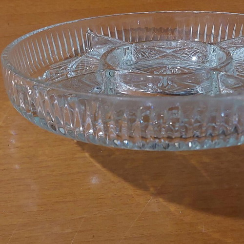 Crystal platter like new for nuts or dessert