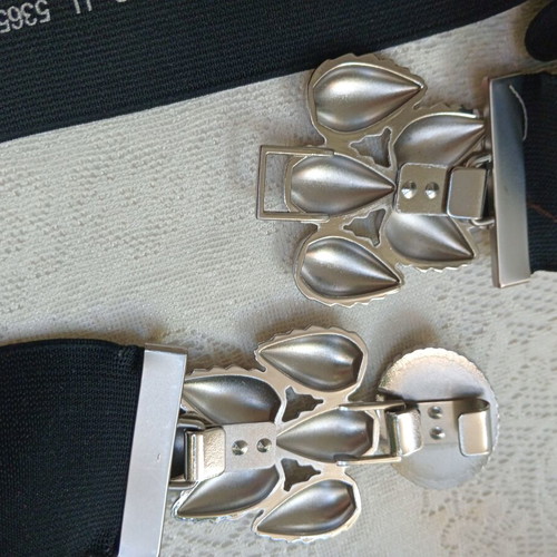 MNG Elastic Waist Belt New, Early 2000s, Black and Silver