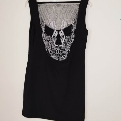 Mini dress lace skull back black, like new, size M