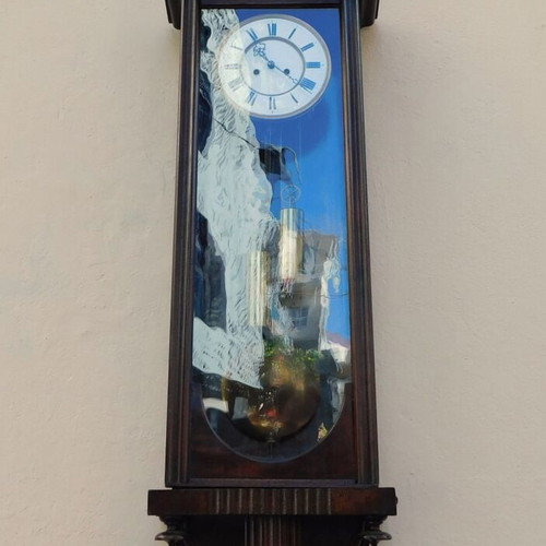 Vienna Regulator wall clock wooden, like new, circa 150 years old