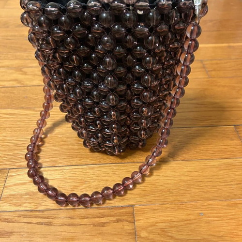 Beaded bag 16x20 new, purple color