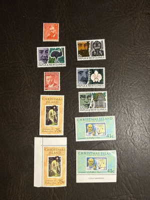 Collectible stamps from Australia, Papua New Guinea and Christmas Island, new