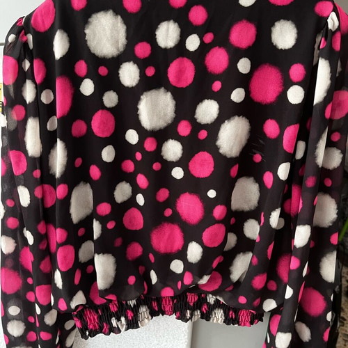 Blouse like new with transparent sleeves and lining multicolored size M