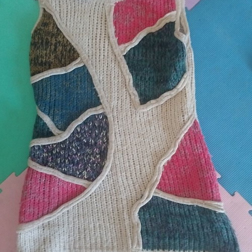 Knitted multicolor dress, one size