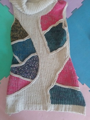 Knitted multicolor dress, one size