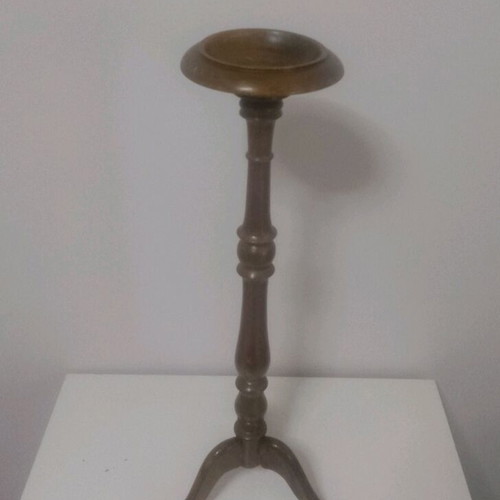 Wooden ashtray stand used, vintage floor model 62 cm