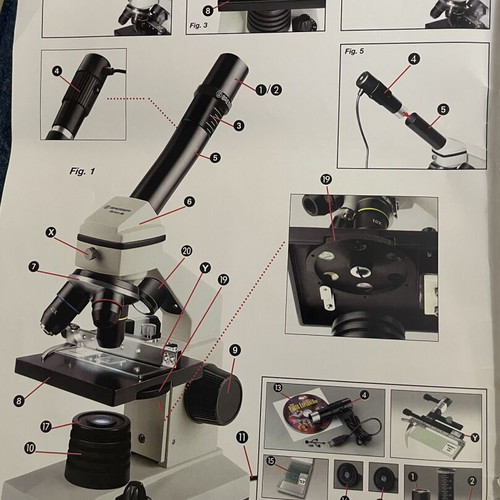 Bresser Biolux AL Microscope new, 20x-1280x, vintage 2004, wooden case