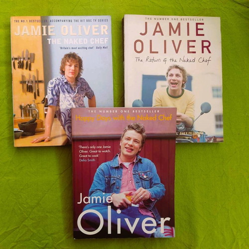 Jamie Oliver cook books used, set of 3 volumes