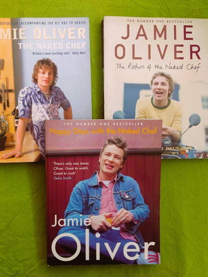 Jamie Oliver cook books used, set of 3 volumes