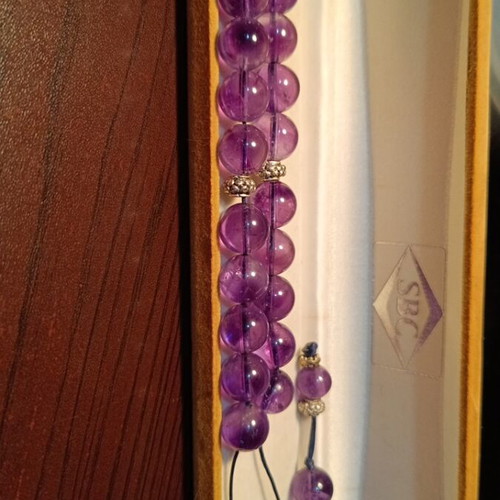 Worry beads handmade from amethyst stone new
