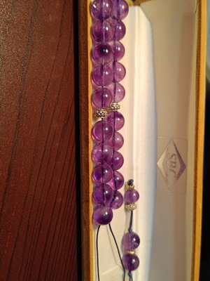 Worry beads handmade from amethyst stone new