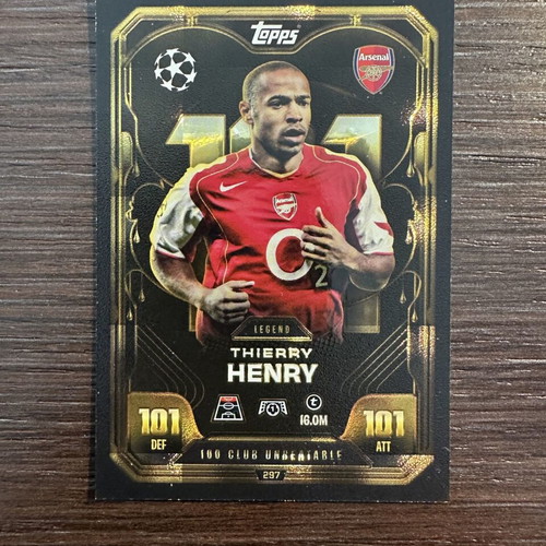 Topps Match Attax Extra 2025/26 Thierry Henry 100 Club Unbeatable Legend Card new