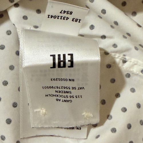 Gant women's shirt XL white with black polka dots like new