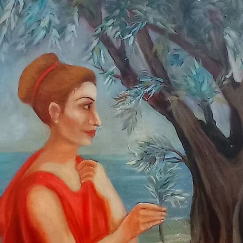 Oil painting on canvas 60x90 cm "Ancient Olive" new