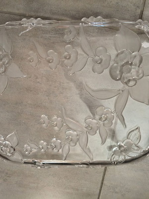 Vintage Walther Glas Crystal Serving Tray Blossom Time new