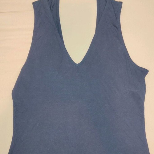 Benetton women's top like new, blue, with neck tie