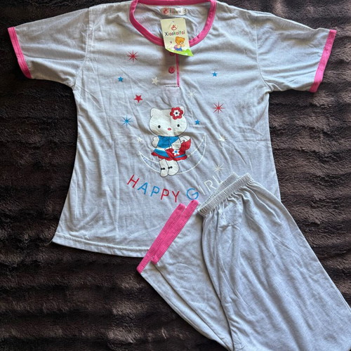 Children's pajama set new, gray and pink