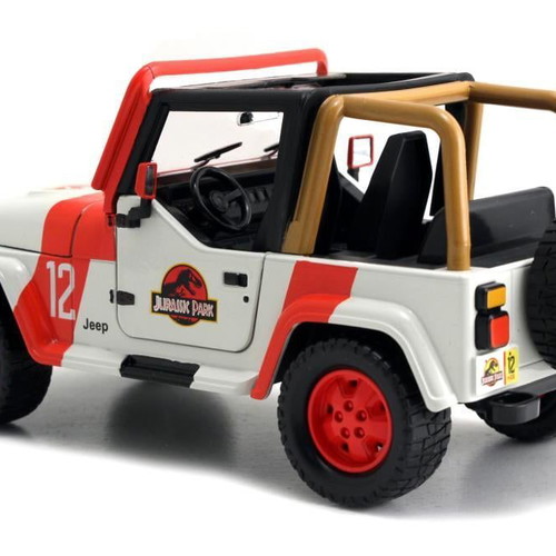 Jada Toys 2022 Jurassic Park 1992 Jeep Wrangler 1:24 Die-Cast Toy Car New