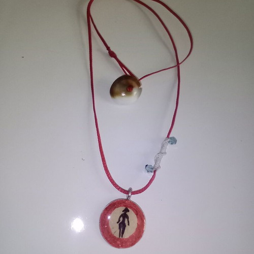Silver pendant 925° painted with liquid glass coating new