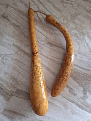 Decorative handmade gourds set of 2, natural boho style