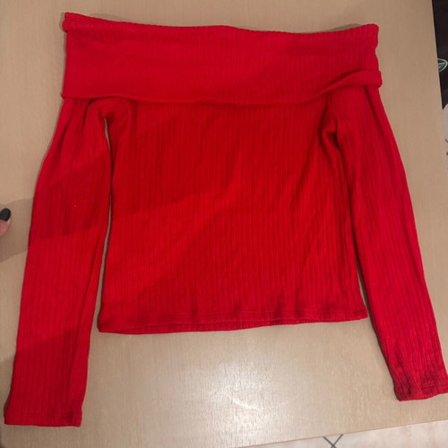 Stradivarious off-shoulder sweater red like new