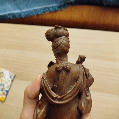 Guanyin Chinese deity used with glued head and broken scepter