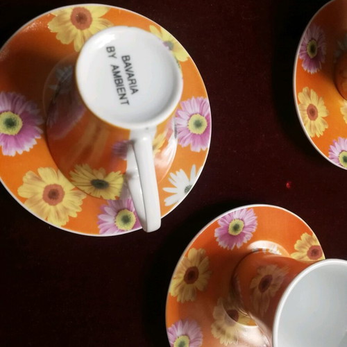 Porcelain Coffee Cups Set of 6 with Original Design