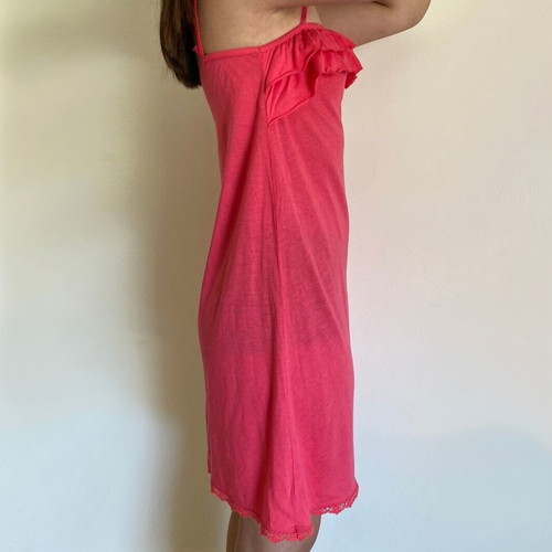 Benetton pink mini dress with ruffles like new