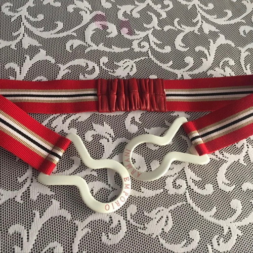Armani elastic belt new, adjustable, white and red