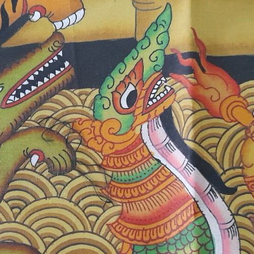 Buddhist deity from Thailand used, on fabric 73×50cm