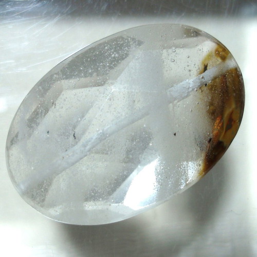 Quartz mineral with oxide inclusions like new