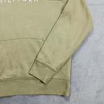Tommy Hilfiger Olive Green Embroidered Spellout Hoodie Size XL Like New