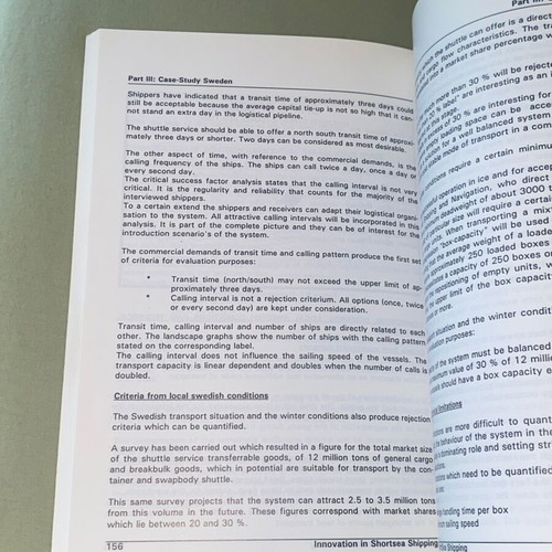 Innovation in Shortsea Shipping book like new, academic maritime study
