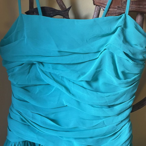 Rococo Off-Shoulder Summer Cocktail Dress Like New, Green, M/L