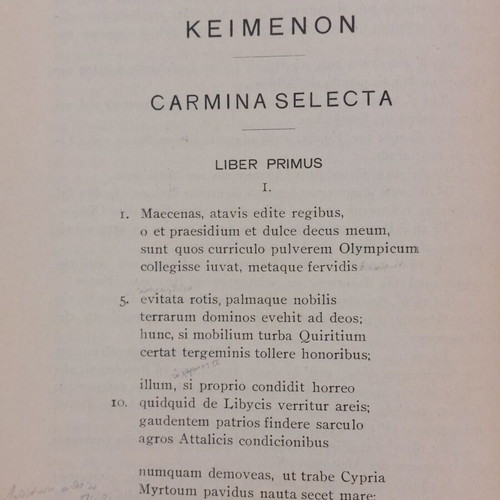 Selections from Horace's Odes book used, Greek language, 1940 edition