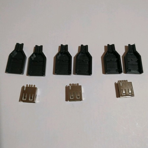USB plug set of 3 new for cable repair