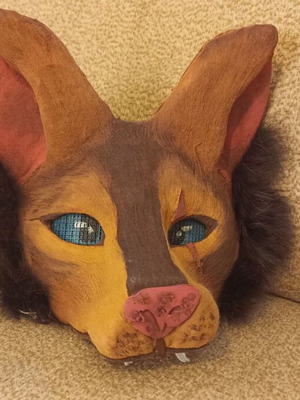 Therian Mask dog cosplay handmade, teen size 8 to 14 years, like new