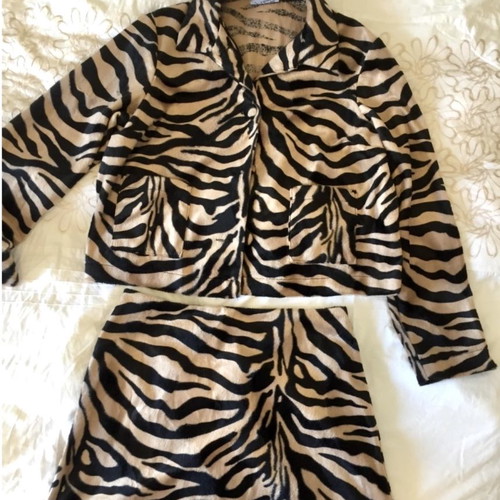 Reclaimed Vintage animal print jacket and skirt set new