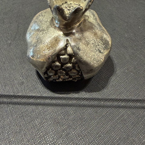 Decorative 925 sterling silver-plated pomegranate figurine, 158g