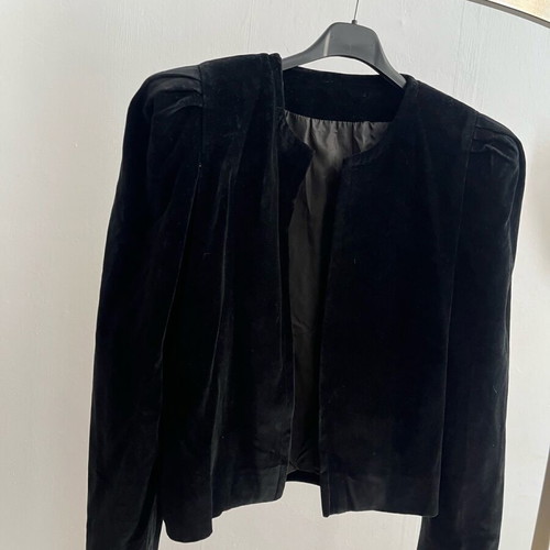 Vintage jacket with padded shoulders used, no S, black