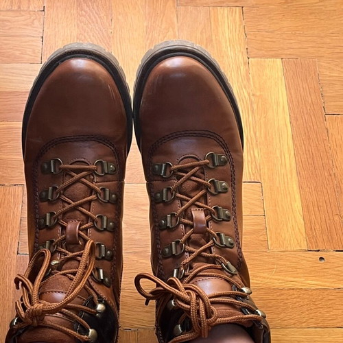 Brown boots used with laces and zipper
