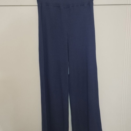 Rib tracksuit set like new, blue, size 14 with crop top and wide pants
