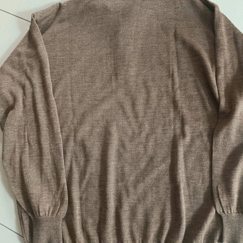 Men's blouse with collar brown diamonds, 50% merino wool, like new, size L