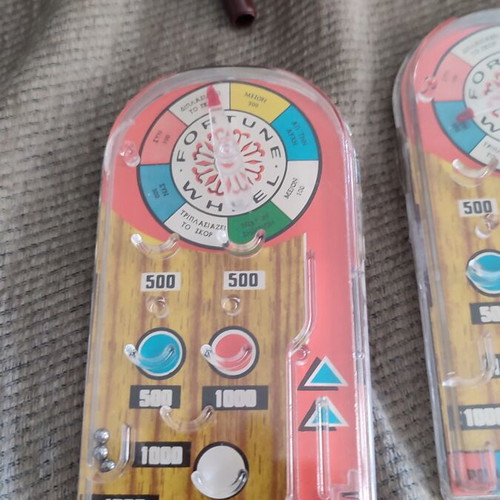 Vintage Fortune Wheel pinball toys collection 80s, 6 pieces with helicopters and extras