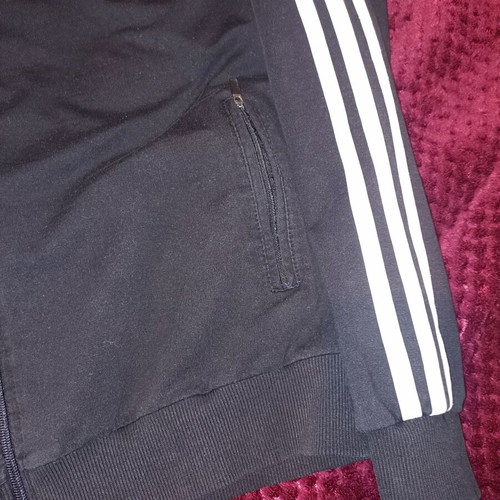 Adidas jacket used, size XXL, with stain and zipper damage