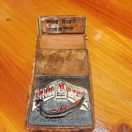 Vintage Italian Leather Cigarette Case Venezia, like new