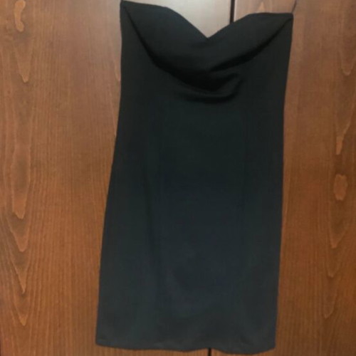 Strapless dress black like new with back zipper size S