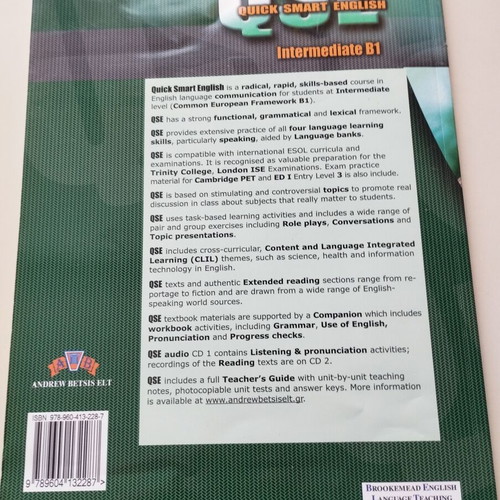 QSE Quick Smart English Intermediate B1 Student's Book like new