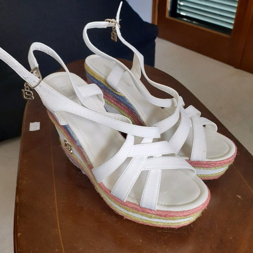 Laura Biagiotti leather colorful sandals used, size 39