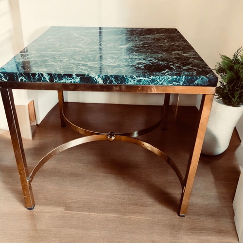 Vintage table set with green marble used